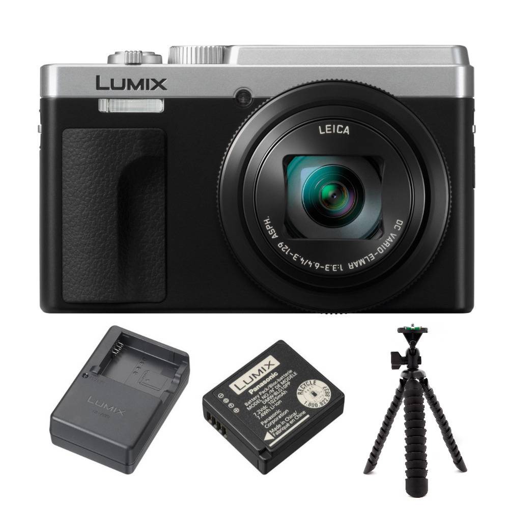 Panasonic LUMIX ZS80 20.3MP Travel Zoom Lens Digital Camera (Silver) with Travel Pack Bundle