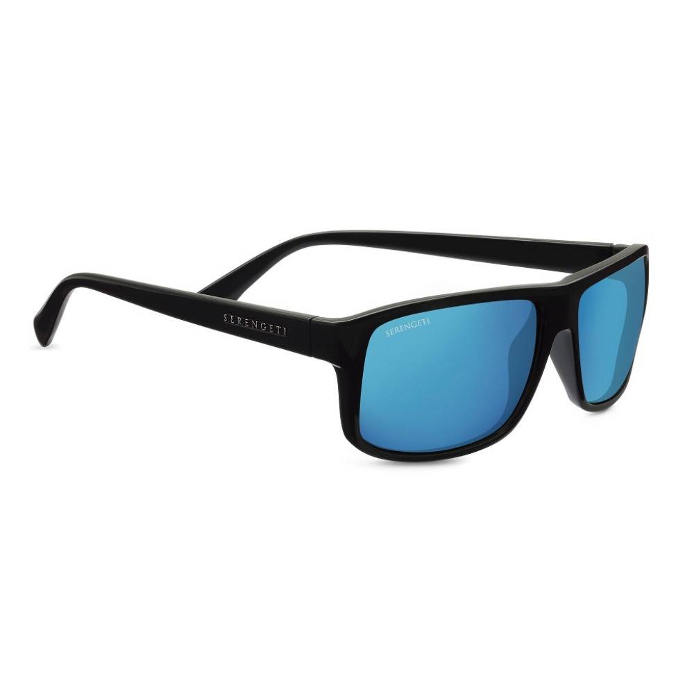 Serengeti Claudio 61mm Polarized 555nm Blue Rectangle Sunglasses (Matte Dark Gray)