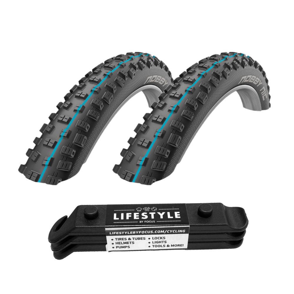 Schwalbe Nobby Nic Tubeless Speedgrip Bike Tires 2-Pack (29 x 2.35") with Tire Levers