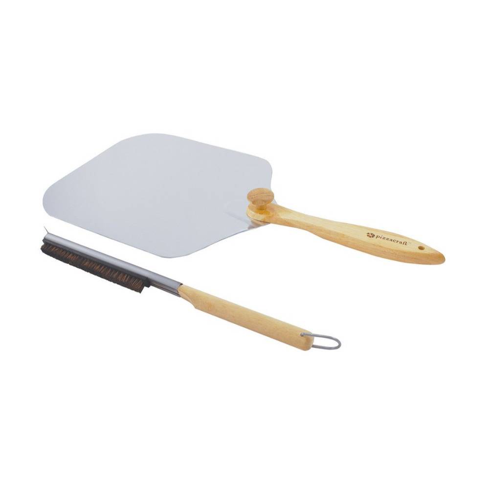 Pizzacraft Folding Peel and Stone Brush for Pizza Oven