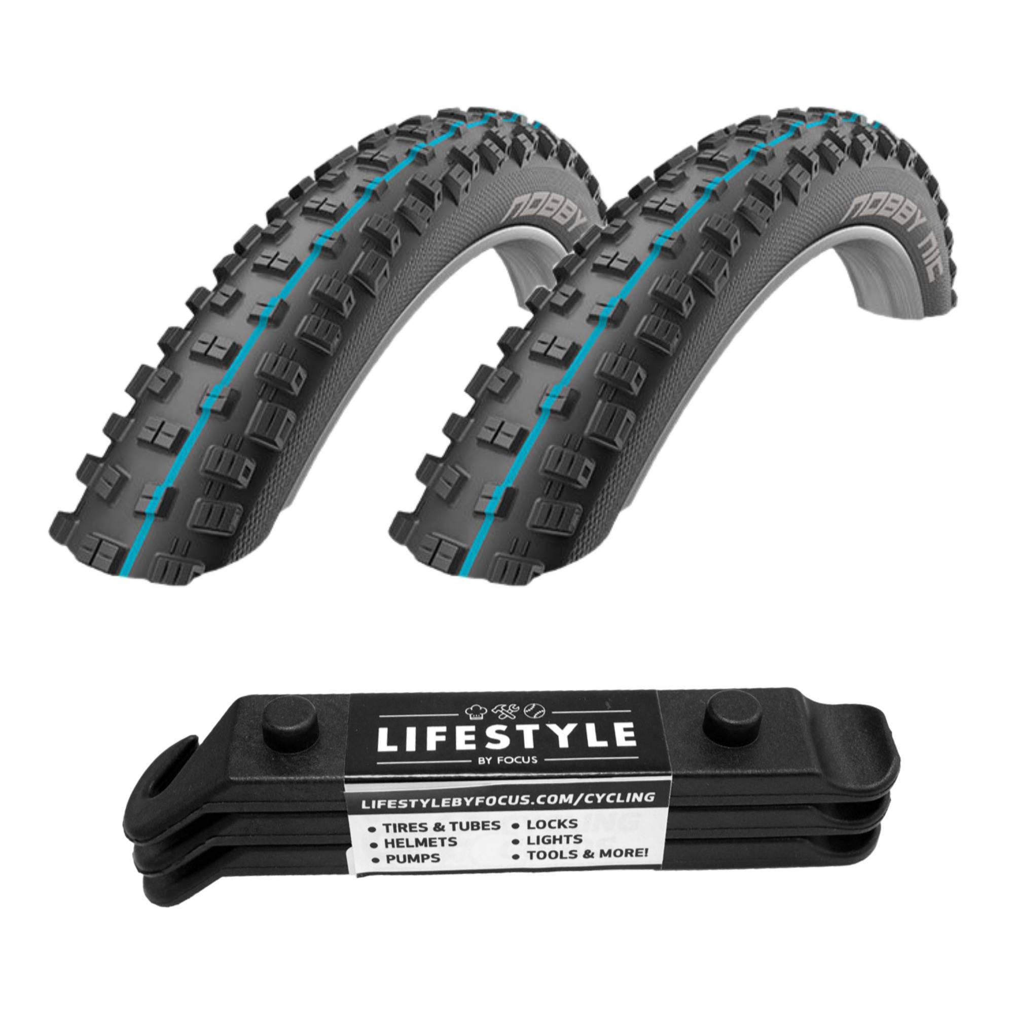 Schwalbe Nobby Nic Tubeless Speedgrip Bike Tires 2-Pack (29 x 2.25") with Tire Levers