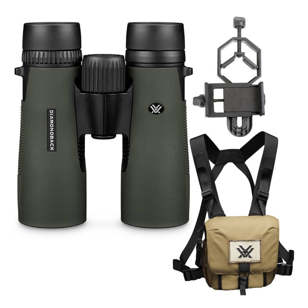 Vortex 8x42 Diamondback HD Roof Prism Binoculars with GlassPak Harness Case and Smart Phone Adapter