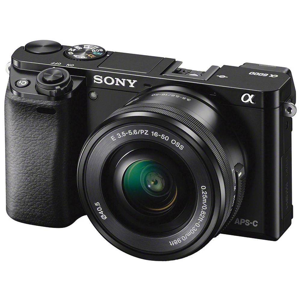 Sony Alpha a6000 24.3MP Mirrorless Digital Camera with 16-50mm OSS Lens (Black)