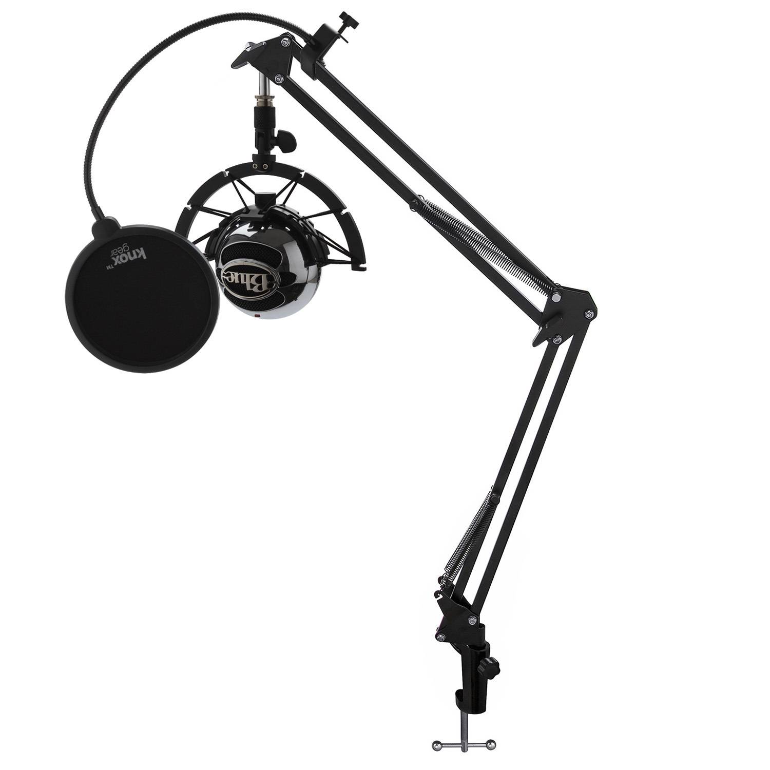 Blue Microphones Snowball USB Mic with Knox Gear Boom Scissor Arm, Shock Mount and Pop Filter