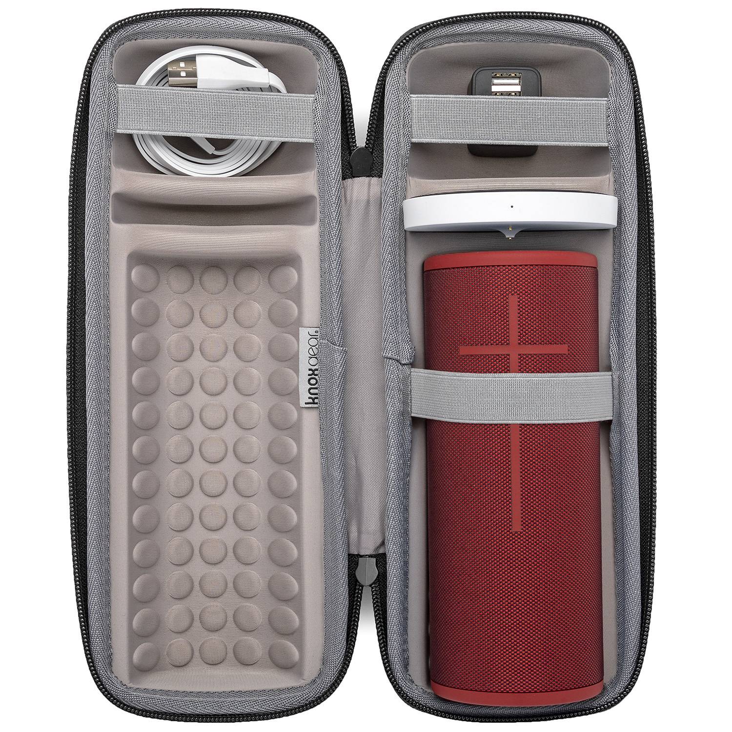 Ultimate Ears BOOM3 Bluetooth Speaker (Sunset Red) bundle w/ Knox Case, Wall Charger Adapter & Power Up Charging Dock