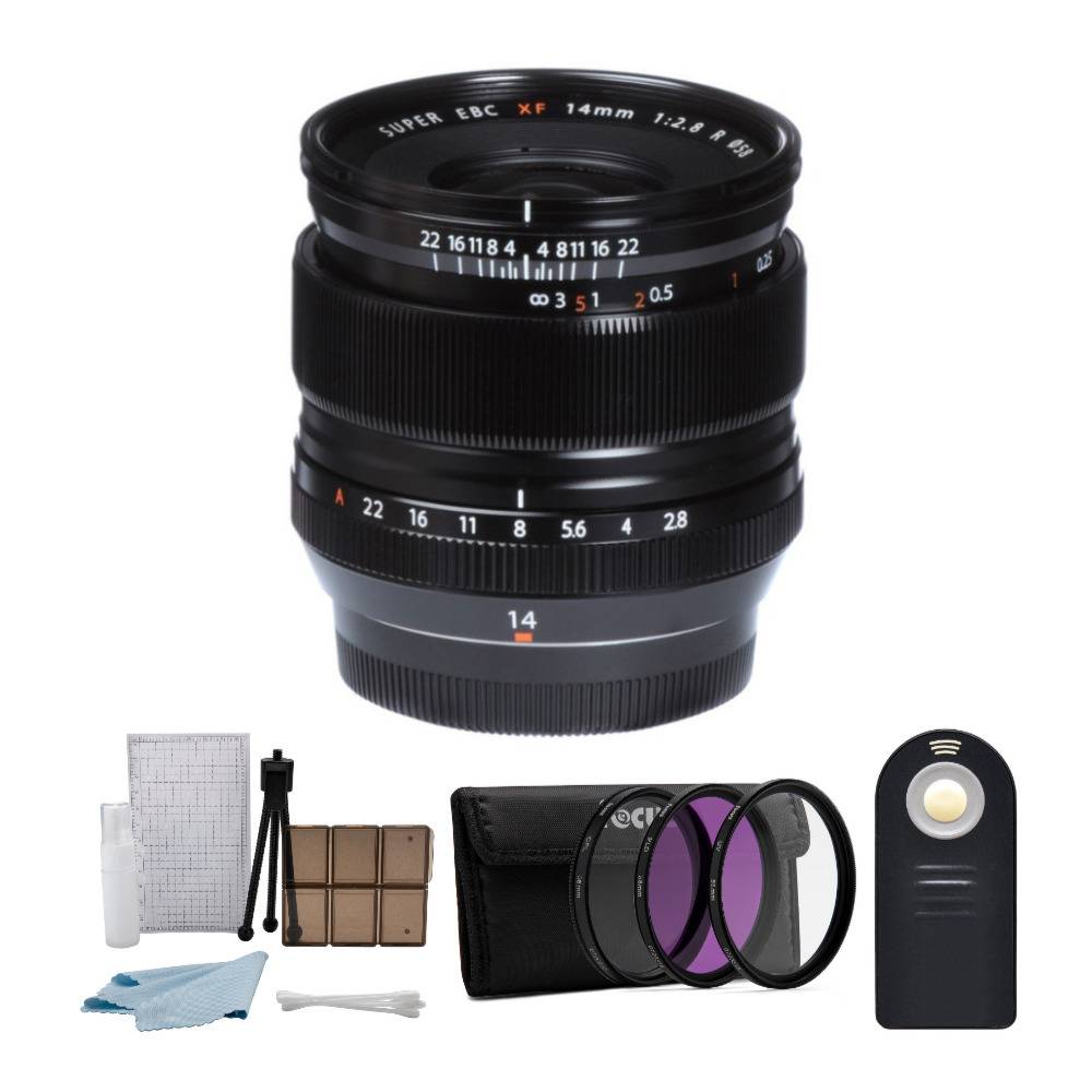 Fujifilm XF 14mm f/2.8 R Lens with Filter Kit and Accessories Bundle