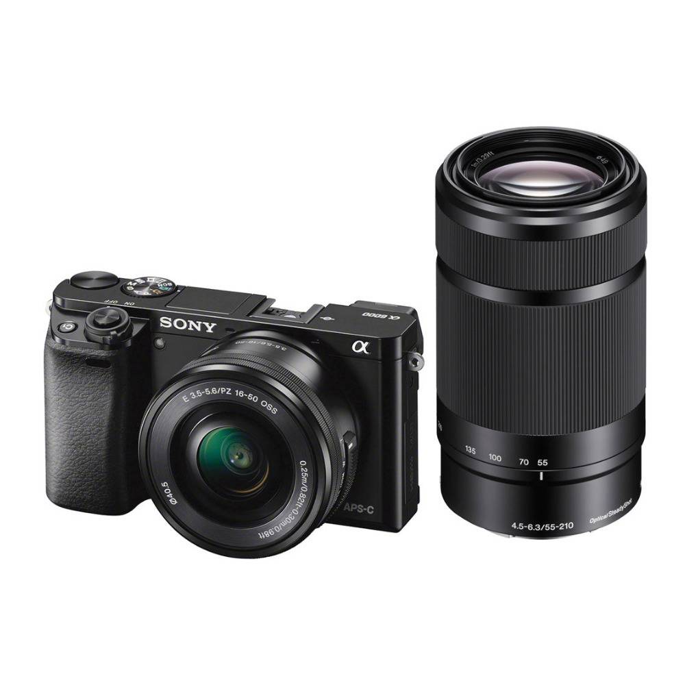 Sony Alpha a6000 Mirrorless Camera with 16-50mm and 55-210mm Lenses (Black)