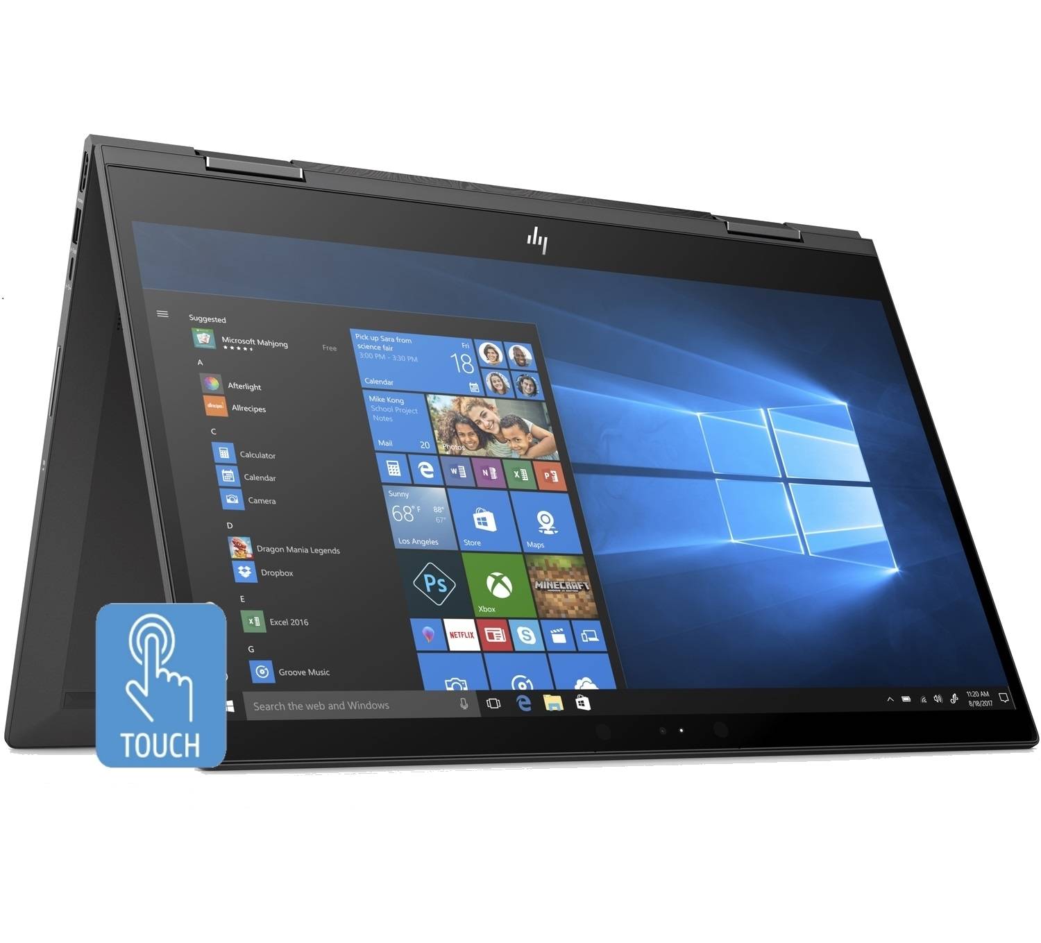 HP Envy x360 15.6-in Full HD Touchscreen AMD Ryzen 5 8GB 256GB SSD 2-in 1 Convertible Laptop