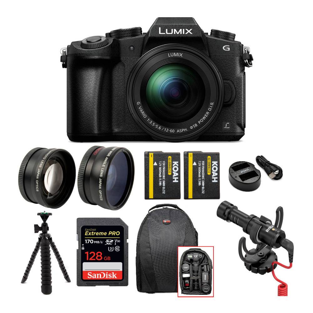 Panasonic LUMIX G85 4K Mirrorless Camera with G Vario 12-60mm Lens and Microphone Bundle