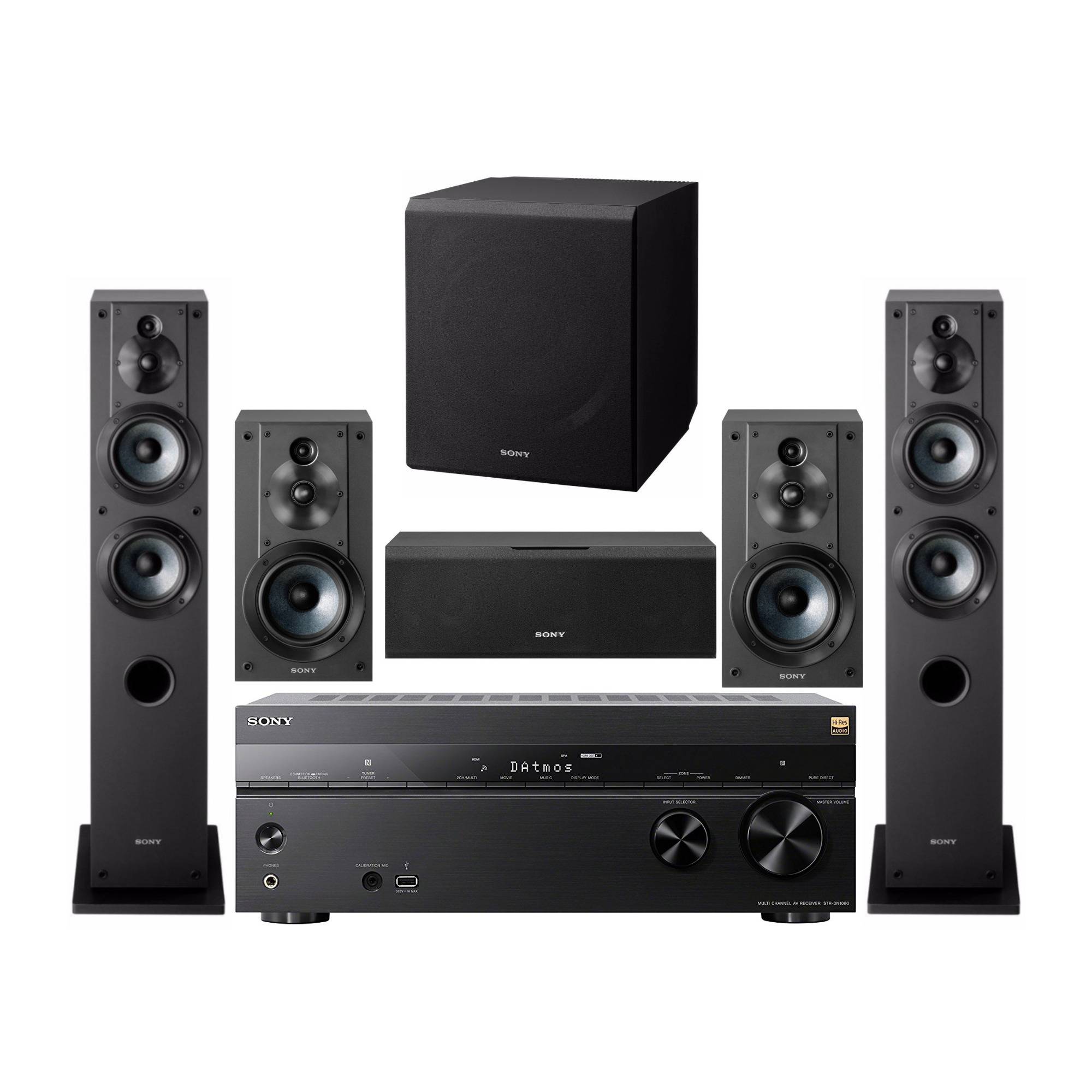 Sony 7.2 Channel 3D 4K A/V Surround Sound Multimedia Home Theater System (STRDN1080, SSCS3 (2)