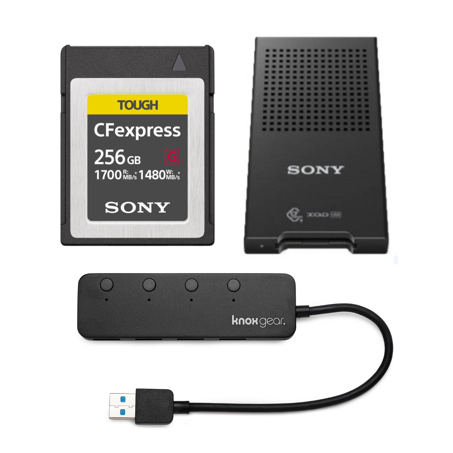Sony 256GB TOUGH CEB-G Series CFexpress Type B Memory Card Bundle