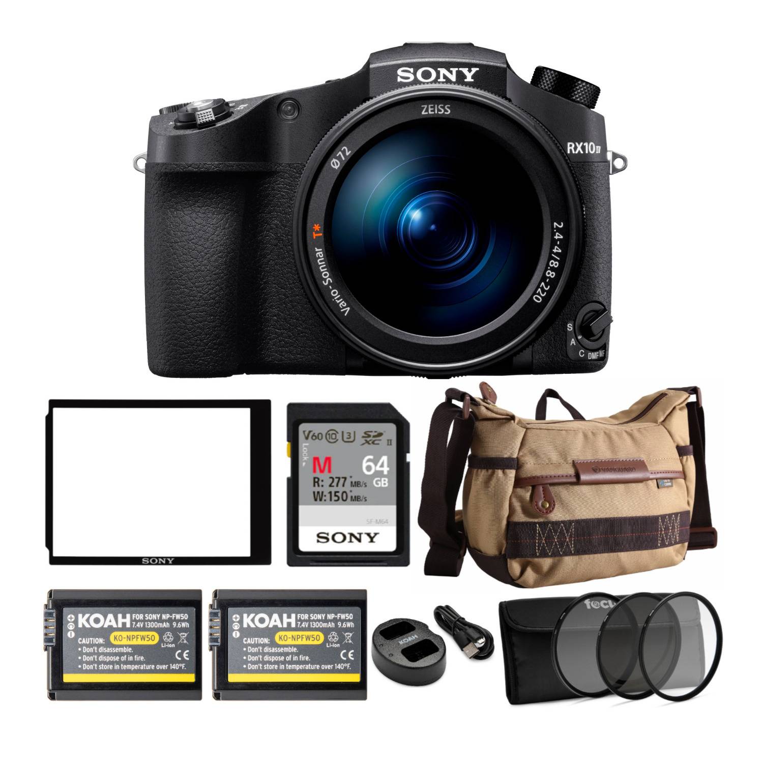 Sony CyberShot RX10 IV Digital Camera with 64GB SD Card and Accessory Bundle