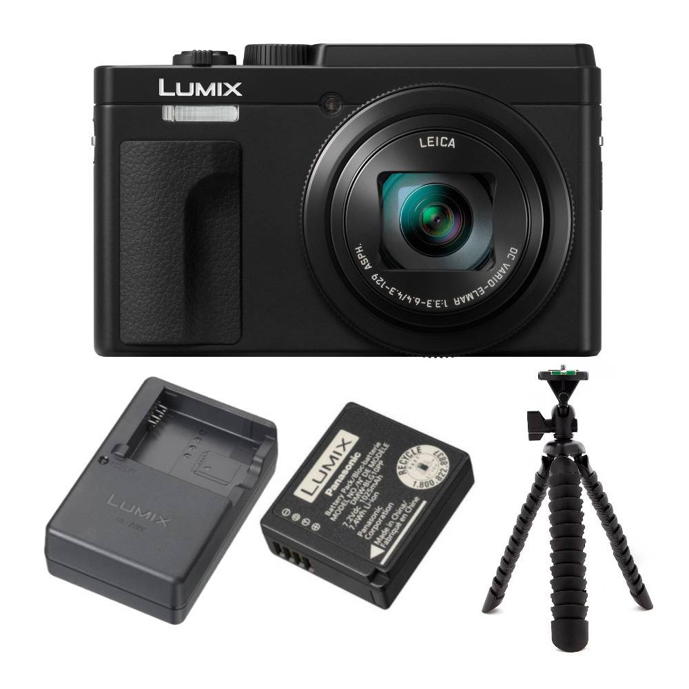 Panasonic LUMIX ZS80 Travel Zoom Lens Digital Camera (Black) with Charger Travel Pack and Bundle