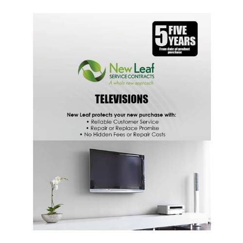 New Leaf 5-Year Televisions Service Plan for Products Retailing Under $25000