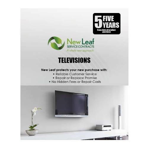 New Leaf 5-Year Televisions Service Plan for Products Retailing Under $7500