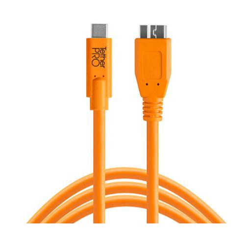 Tether Tools TetherPro USB Type-C Male to Micro-USB 3.0 Type-B Male Cable (15-Feet, Orange)