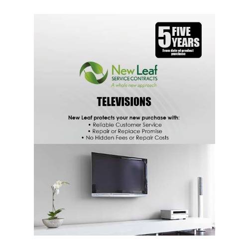 New Leaf 5-Year Televisions Service Plan for Products Retailing Under $1500