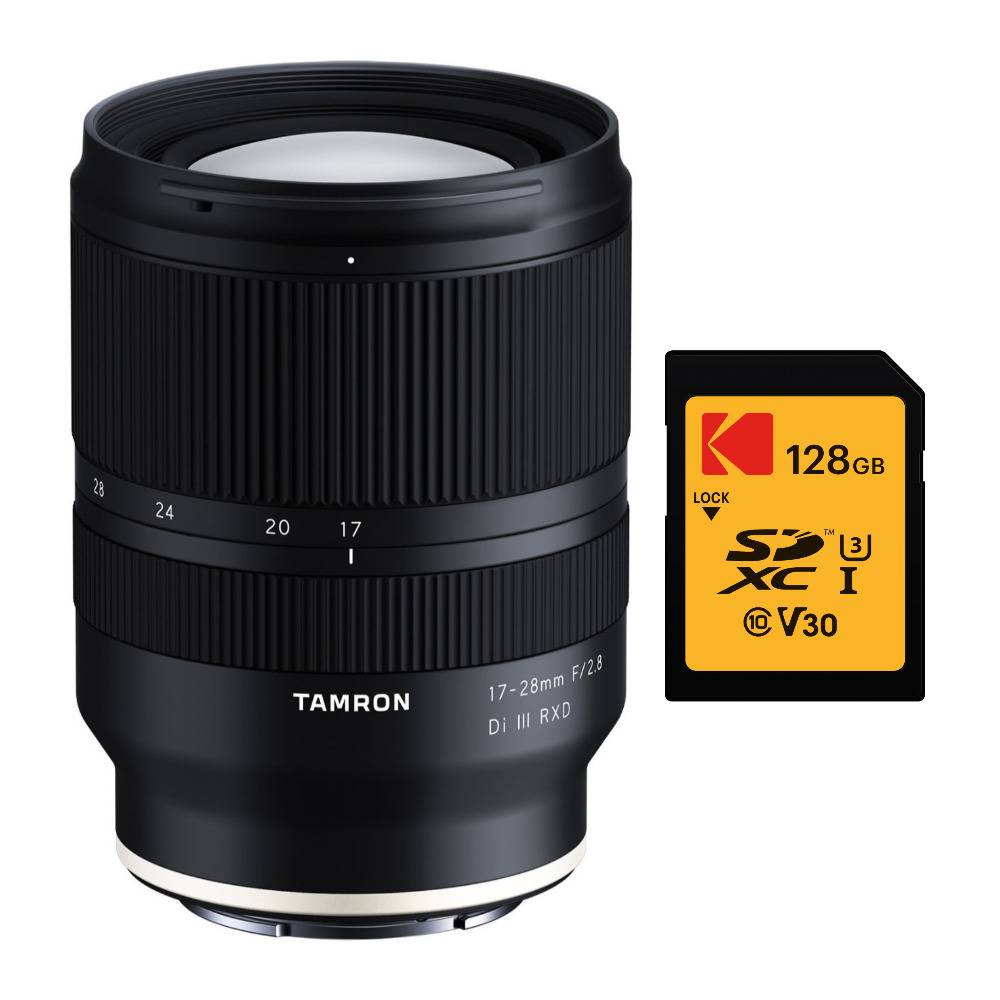 Tamron 17-28mm f/2.8 Di III RXD Lens for Sony E with Kodak 128GB Memory Card