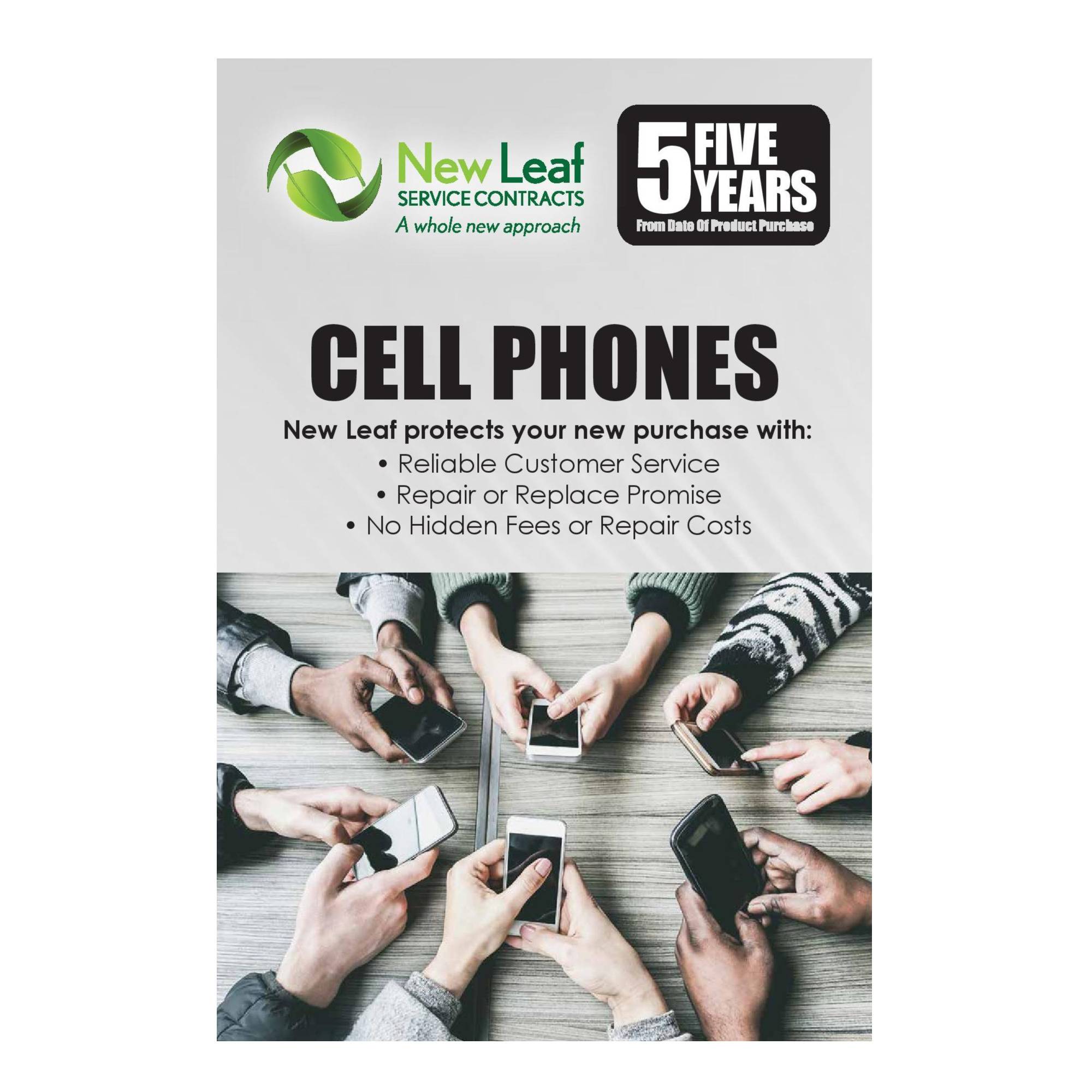 New Leaf 5-Year Cell Phones Service Plan for Products Retailing Under $1000
