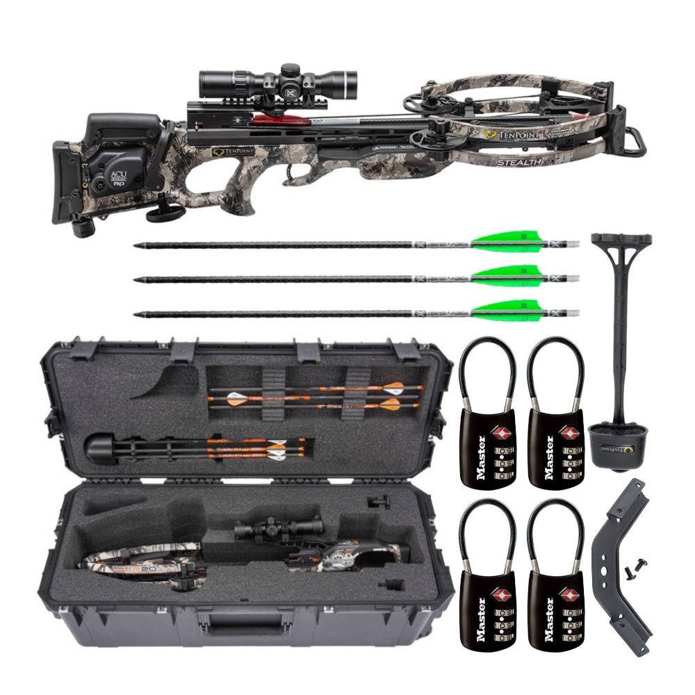 TenPoint Stealth NXT ACUdraw PRO 410 FPS Crossbow with Waterproof Case and TSA Locks