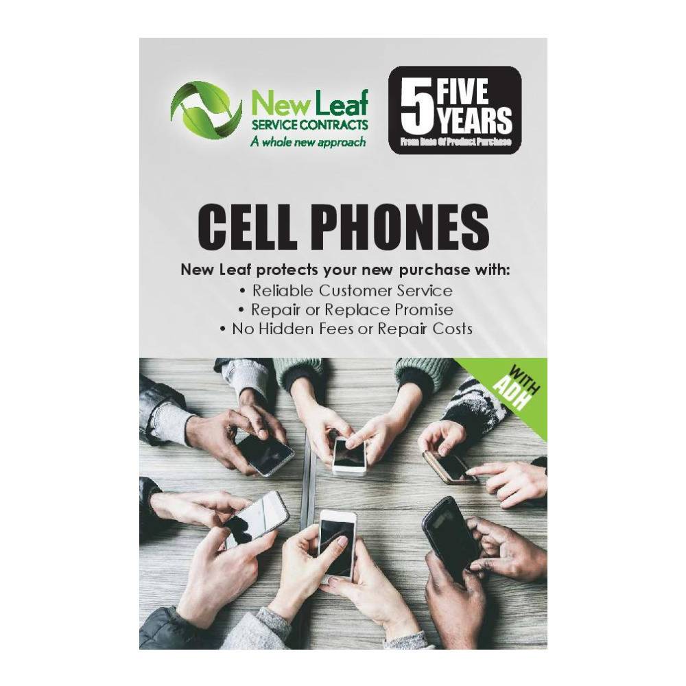 New Leaf 5-Year Cell Phones Service Plan with ADH for Products Retailing Under $1500