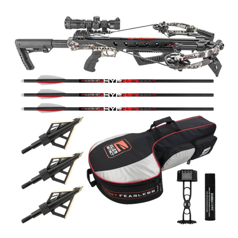 Killer Instinct SPEED 425 FPS Crossbow Package with Case and Three Broadheads