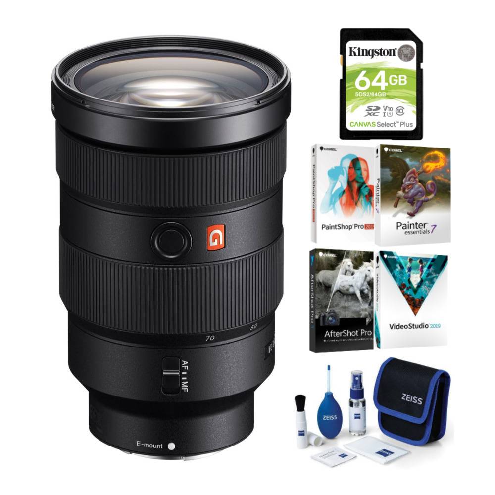 Sony FE 24-70mm f/2.8 GM Lens with Software Suite and Accessory Bundle