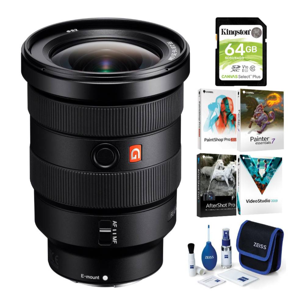 Sony Alpha FE 16-35mm f/2.8 GM Wide-Angle Zoom Lens with Software Suite and Accessory Bundle