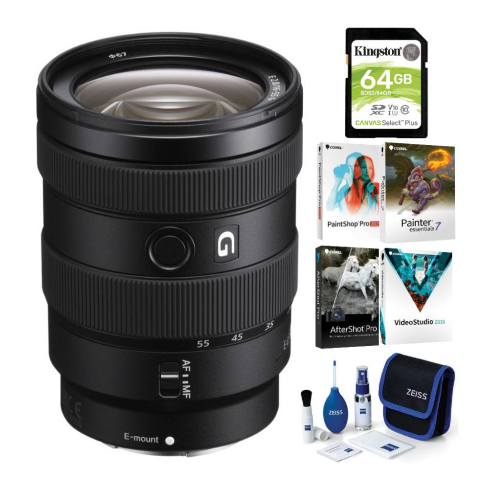 Sony E 16-55mm f/2.8 G Lens with Software Suite and Accessory Bundle