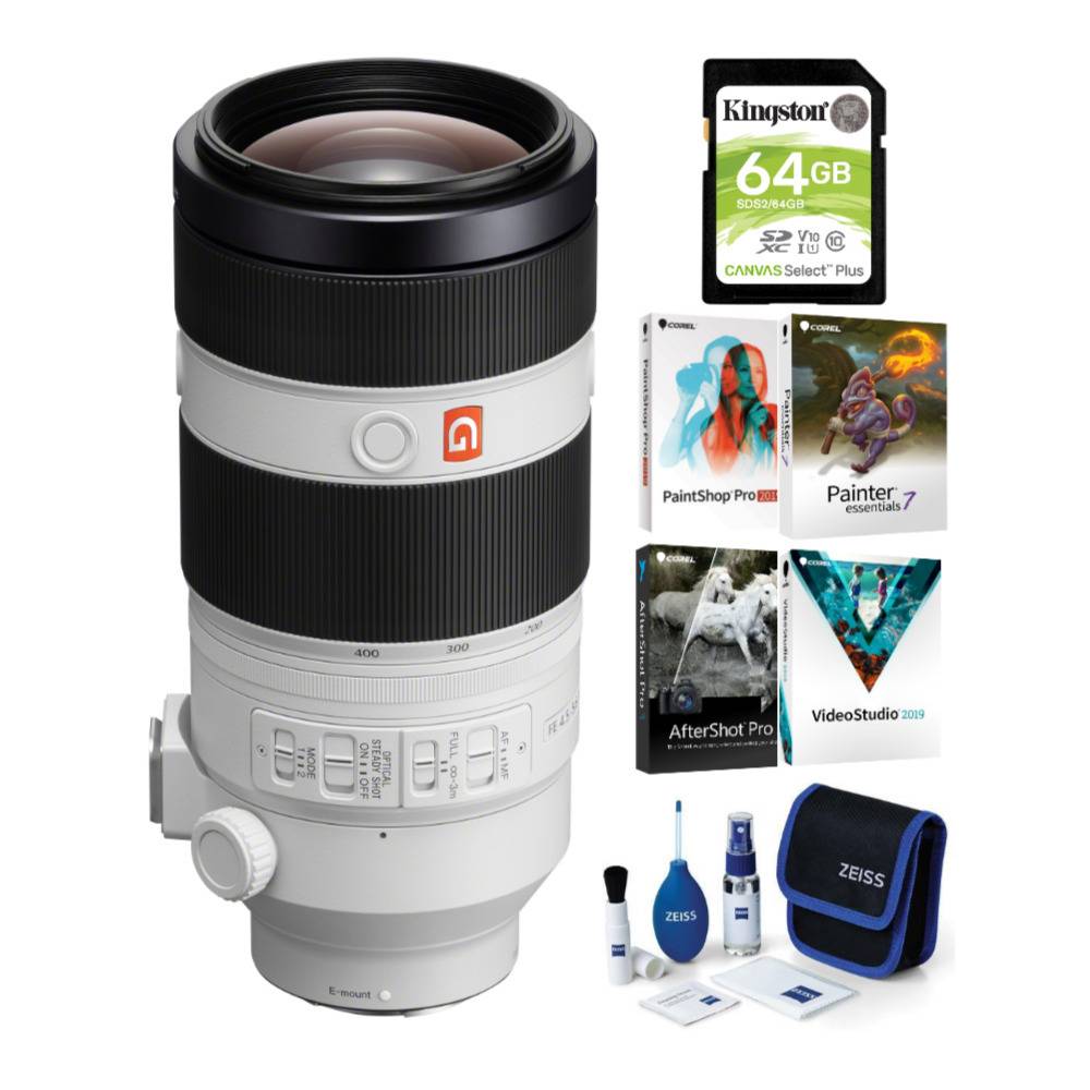 Sony Alpha FE 100-400mm f/4.5-5.6 GM Super Telephoto Zoom Lens with Software Suite Bundle