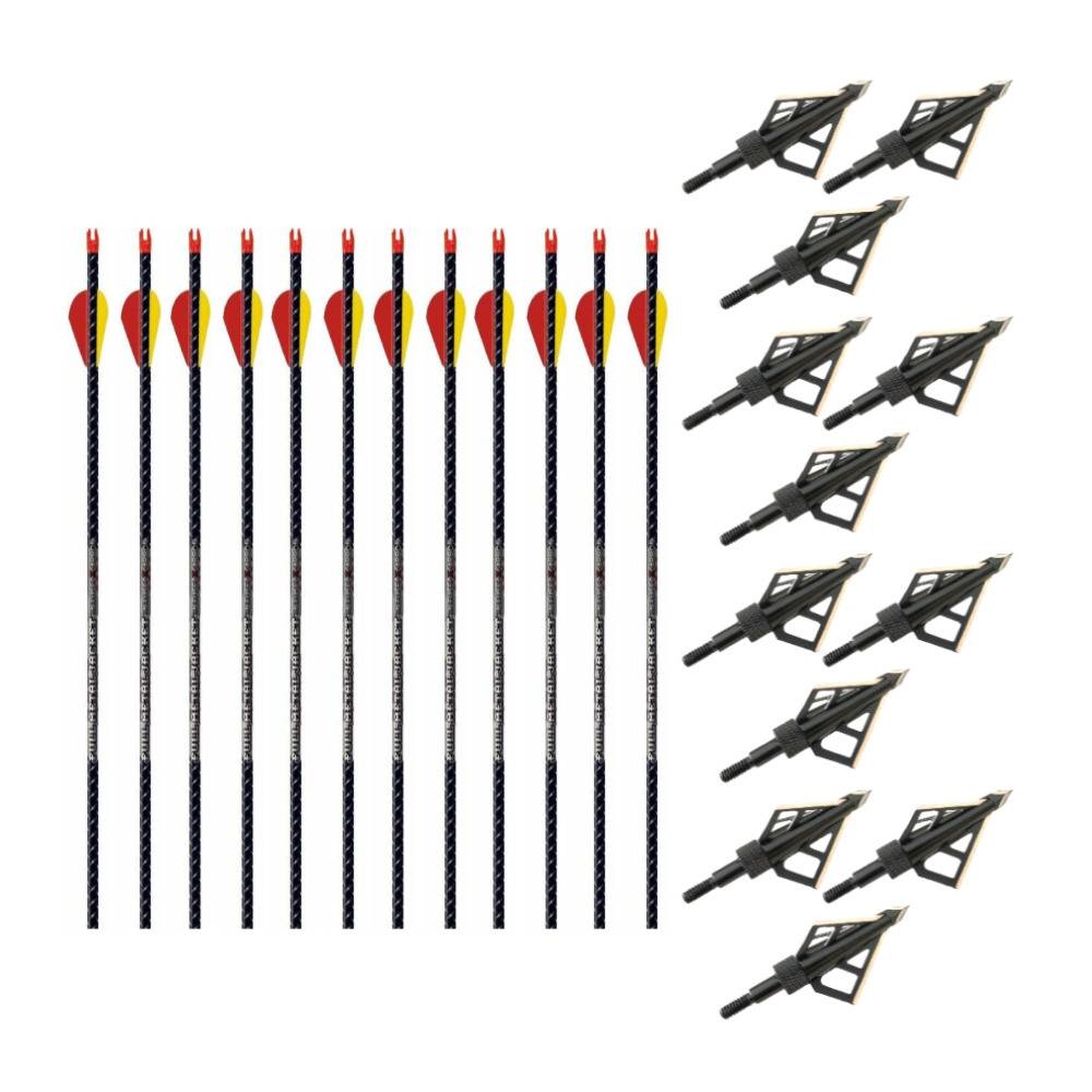 Easton Archery 5mm 340 Spine Full Metal Jacket Hunting Arrows Crossbow Broadheads (12-Pack)