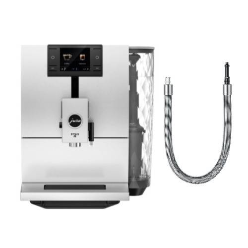 Jura ENA 8 Automatic Coffee Machine (Nordic White) and Milk Tube with Stainless Steel Casing Bundle