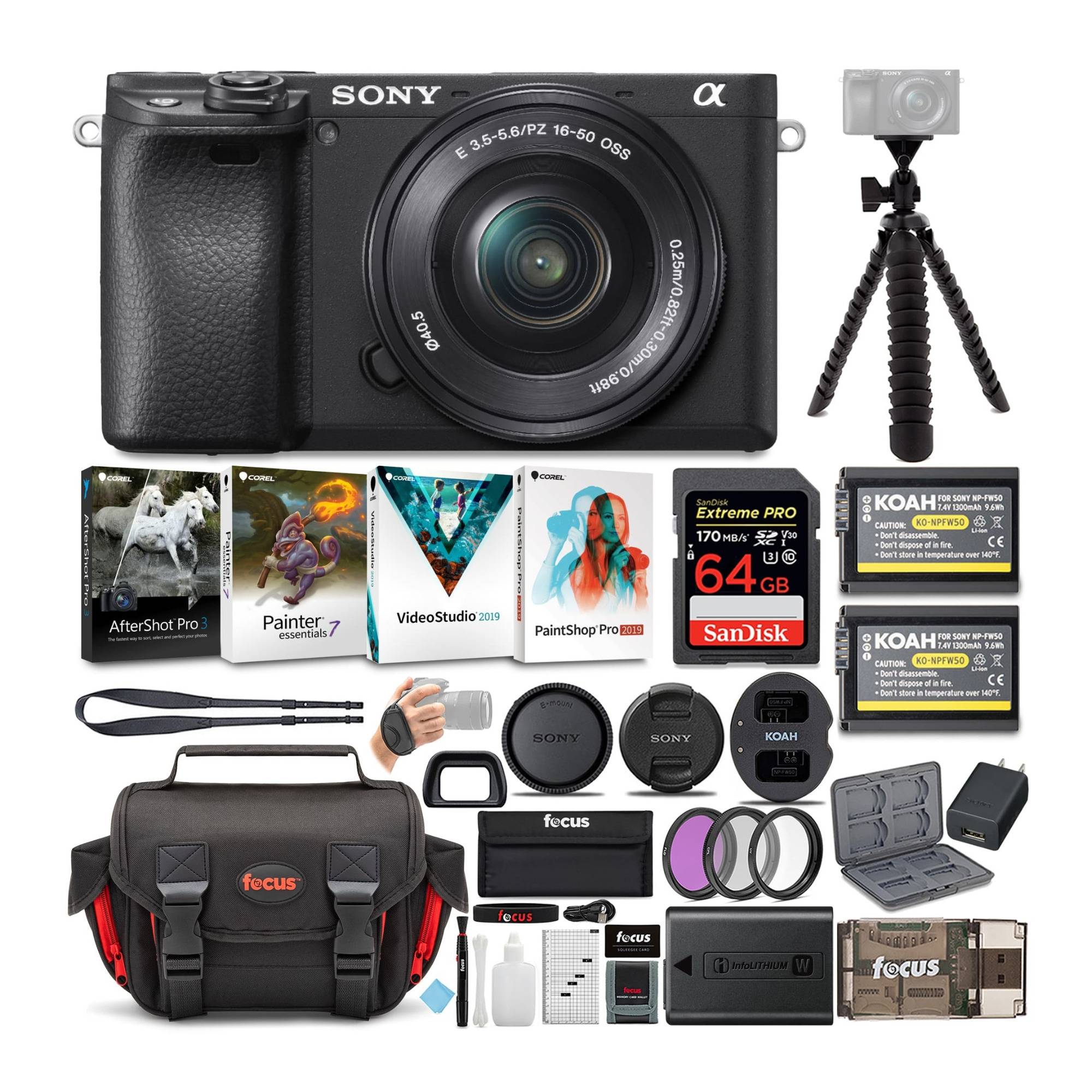 Sony a6400 Mirrorless Digital Camera with 16-50mm Lens Bundle 