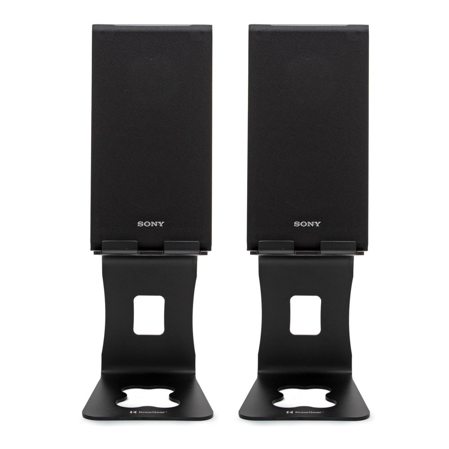 Sony SSCS5 3-Way 3-Driver Bookshelf Speaker System (Pair) Bundle with Knox Gear Monitor Stands