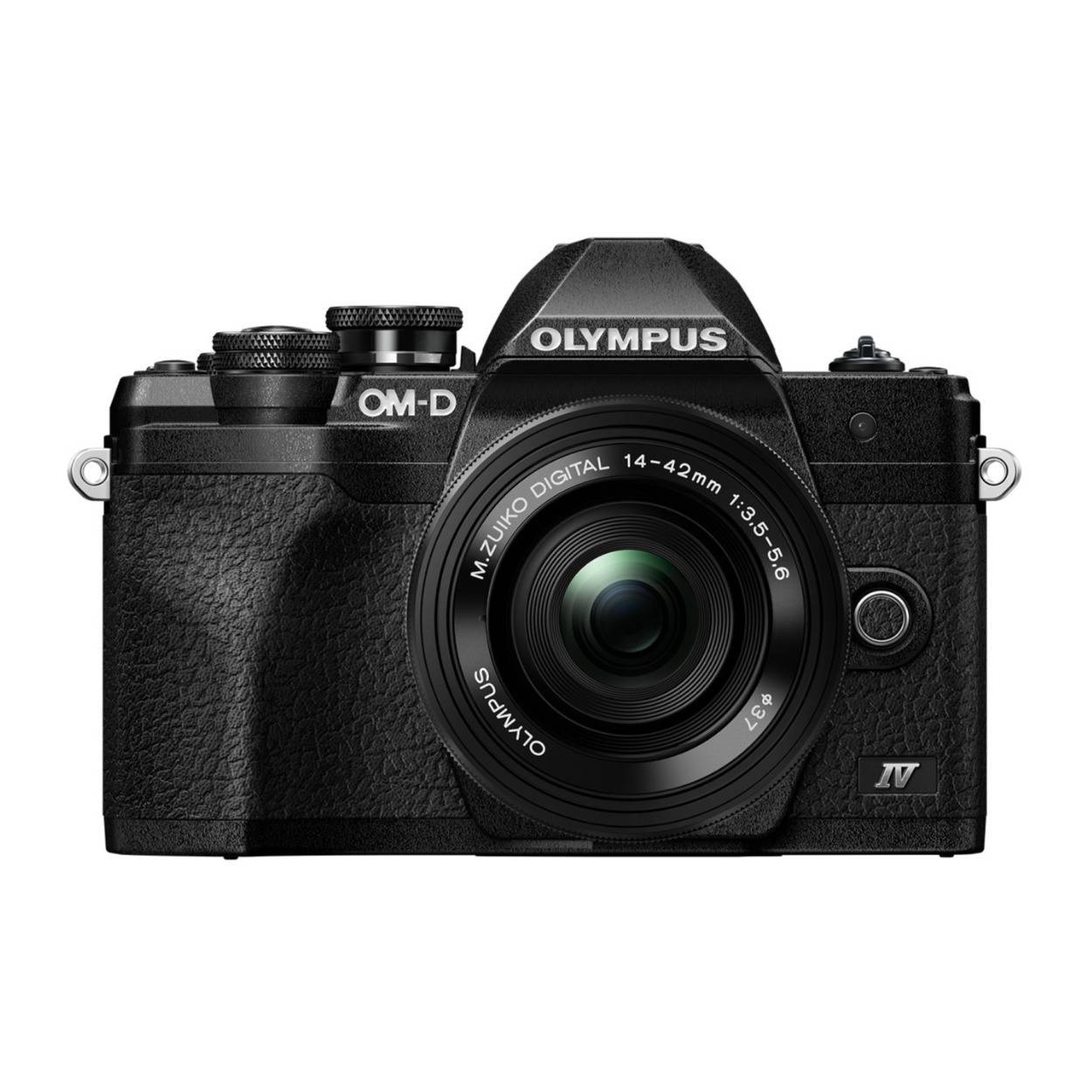 Olympus OM-D E-M10 Mark IV Camera (Black) and M.Zuiko Digital ED 14-42mm f/3.5-5.6 EZ Lens Kit
