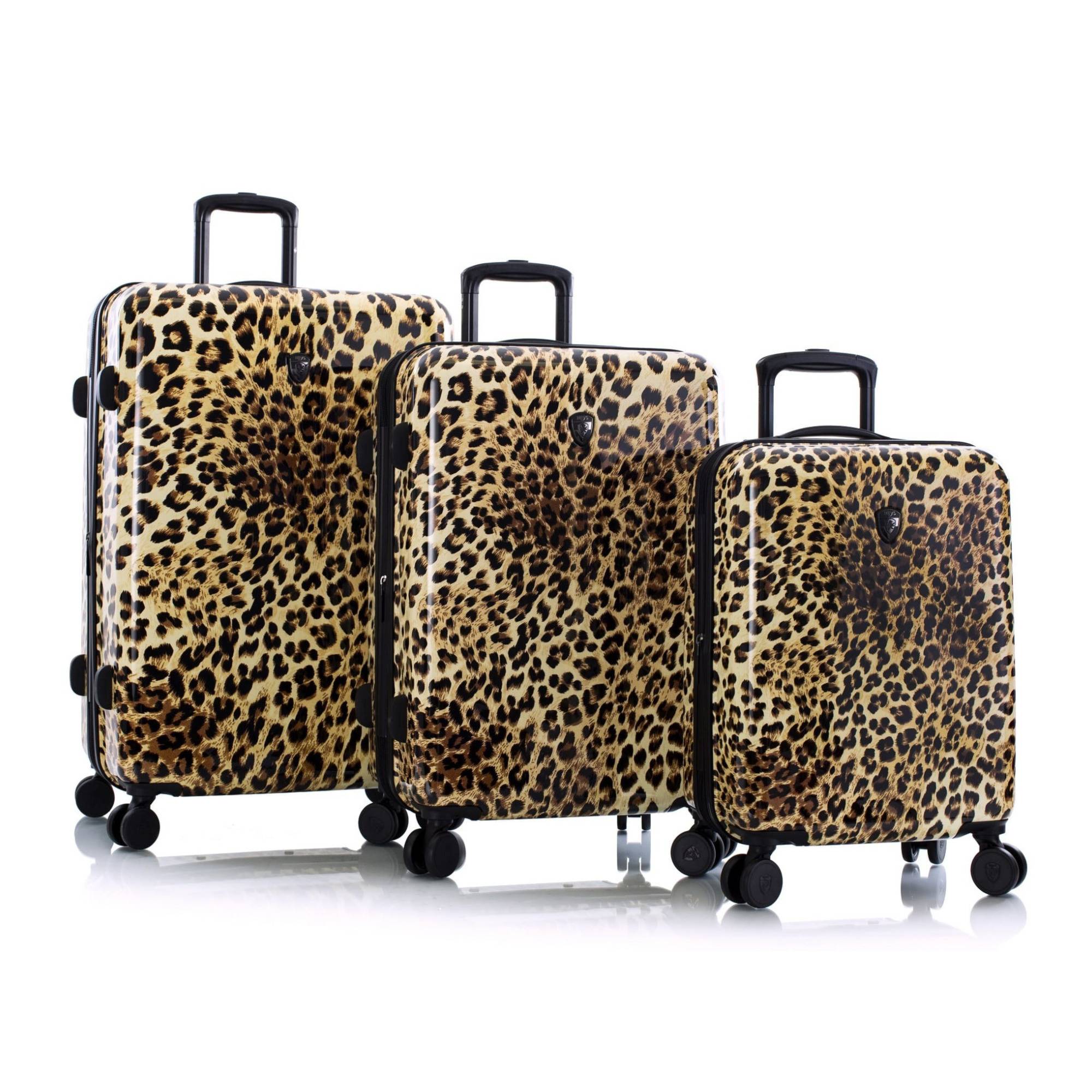 Heys America Brown Leopard 3-Piece Hardside Spinner Luggage Set