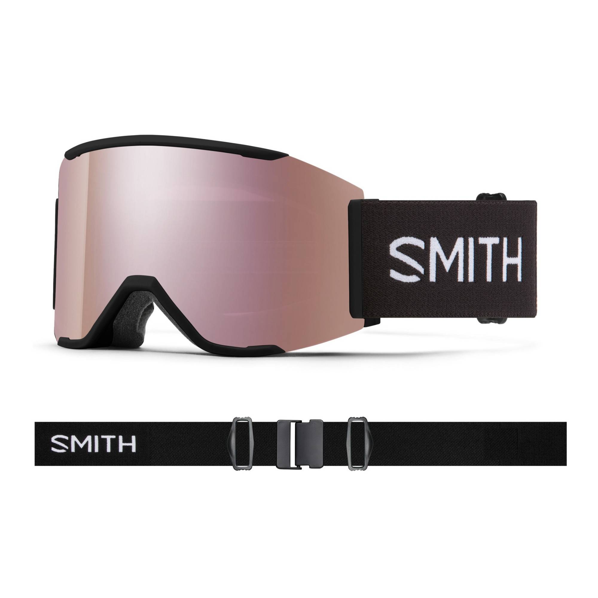 Smith Optics Squad MAG Snow Goggle (Black, ChromaPop Everyday Rose Gold Mirror)