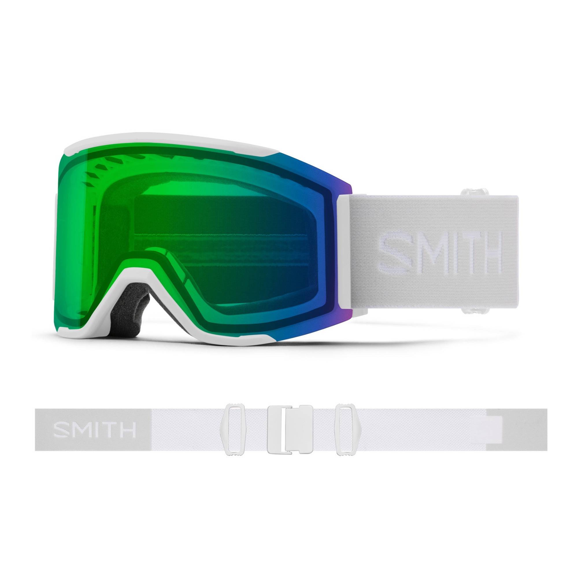 Smith Optics Squad MAG Snow Goggle (White, ChromaPop Everyday Green Mirror)