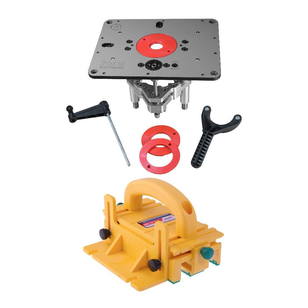 JessEm 02310 Rout-R-Lift II Router Lift with Microjig GRR-Ripper 3D Pushblock
