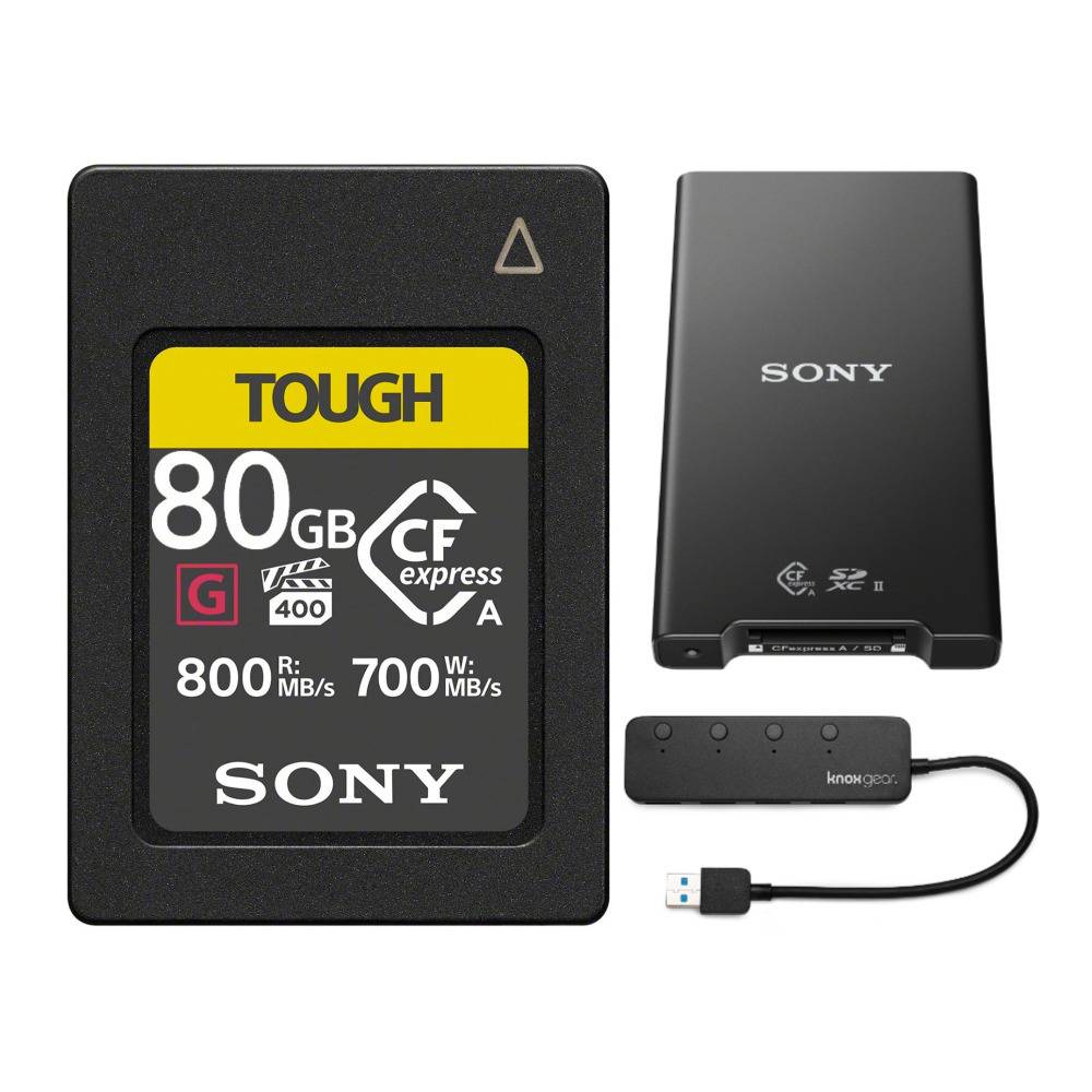 Sony CFexpress Type A 80GB Memory Card with MRWG2 CFexpress Type A/SD Memory Card Reader Bundle