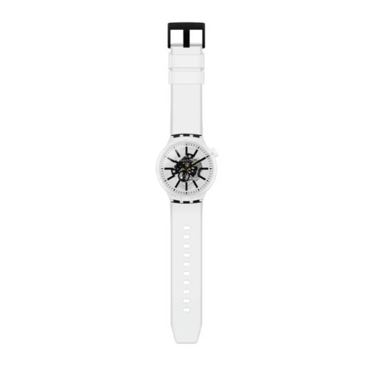 Swatch Big Bold Black In Jelly Swiss Quartz Watch with Silicone Strap