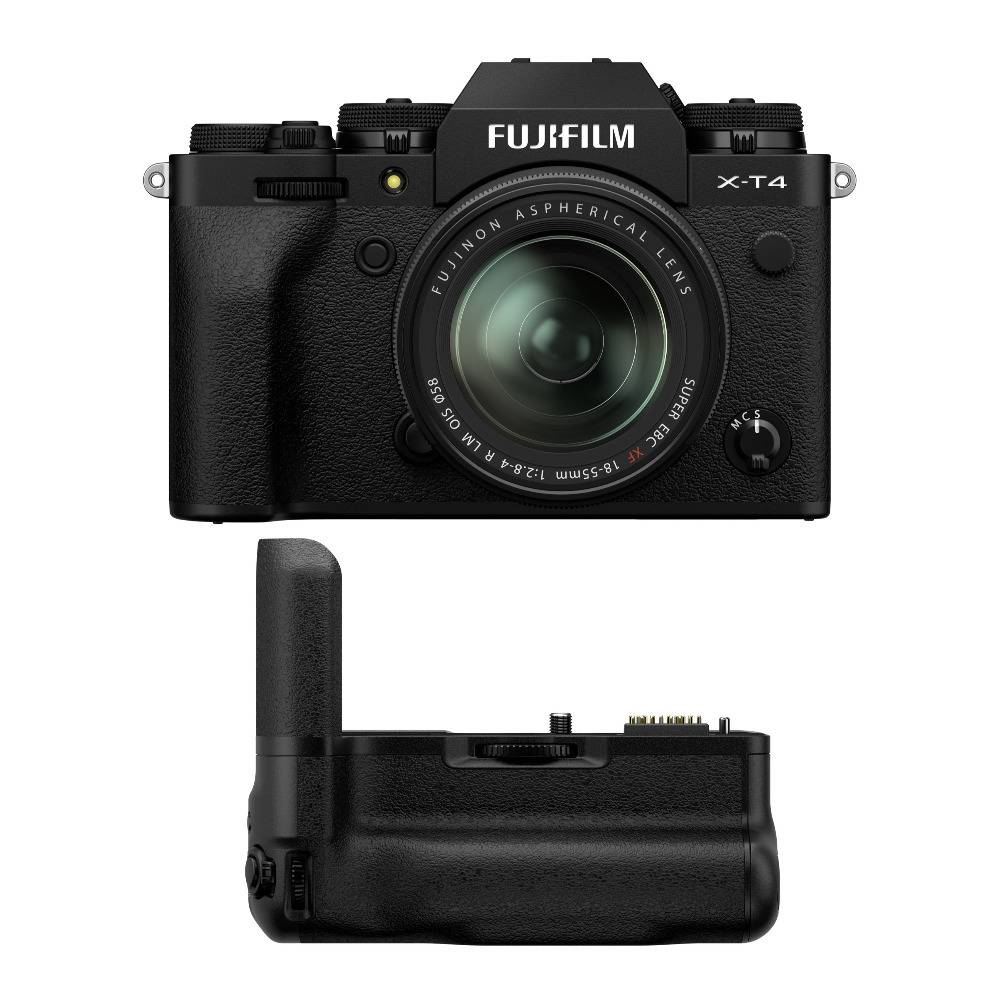 Fujifilm X-T4 Mirrorless Digital Camera and XF 18-55mm f/2.8-4 Lens Kit (Black) with Vertical Battery Grip
