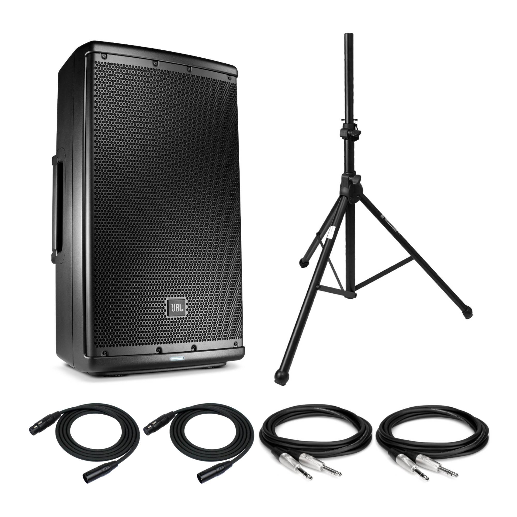 JBL EON612 12-Inch Sound System, Speaker Stand, XLR Cable, 2 Prop Balanced Interconnect Cable