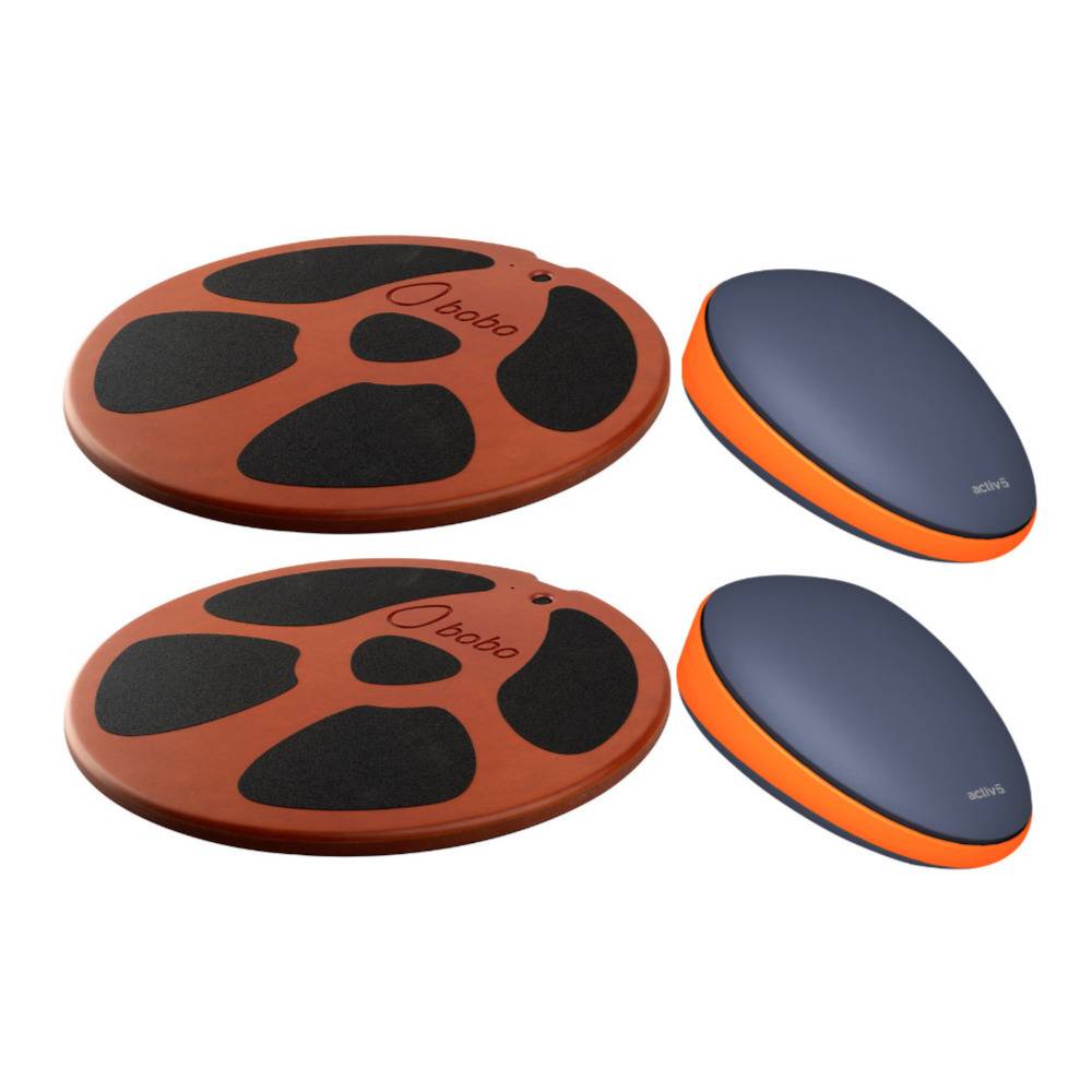 Bobo Home Balance Board (Orange) and Activbody Activ5 Handheld Isometric Fitness Device Home Exercise Bundle (2-Pack)