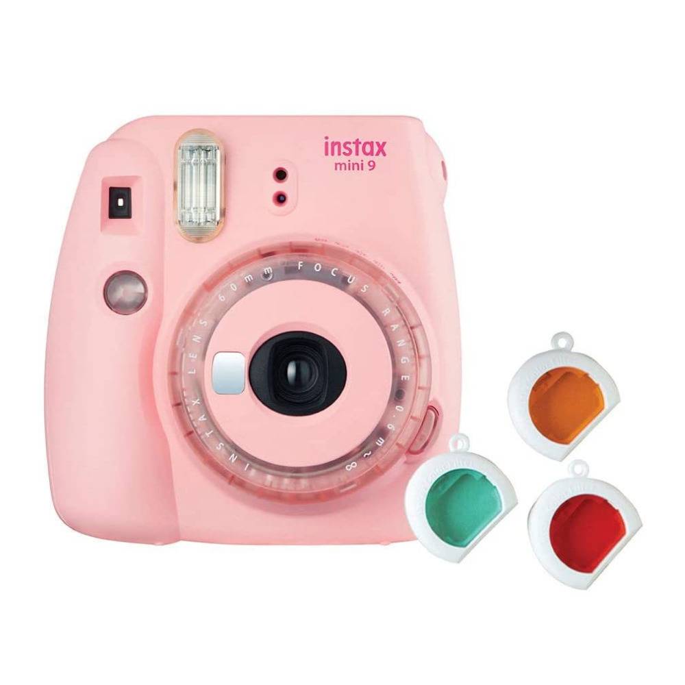 Fujifilm instax Mini 9 Instant Film Camera (Blush Pink with Clear Accents)