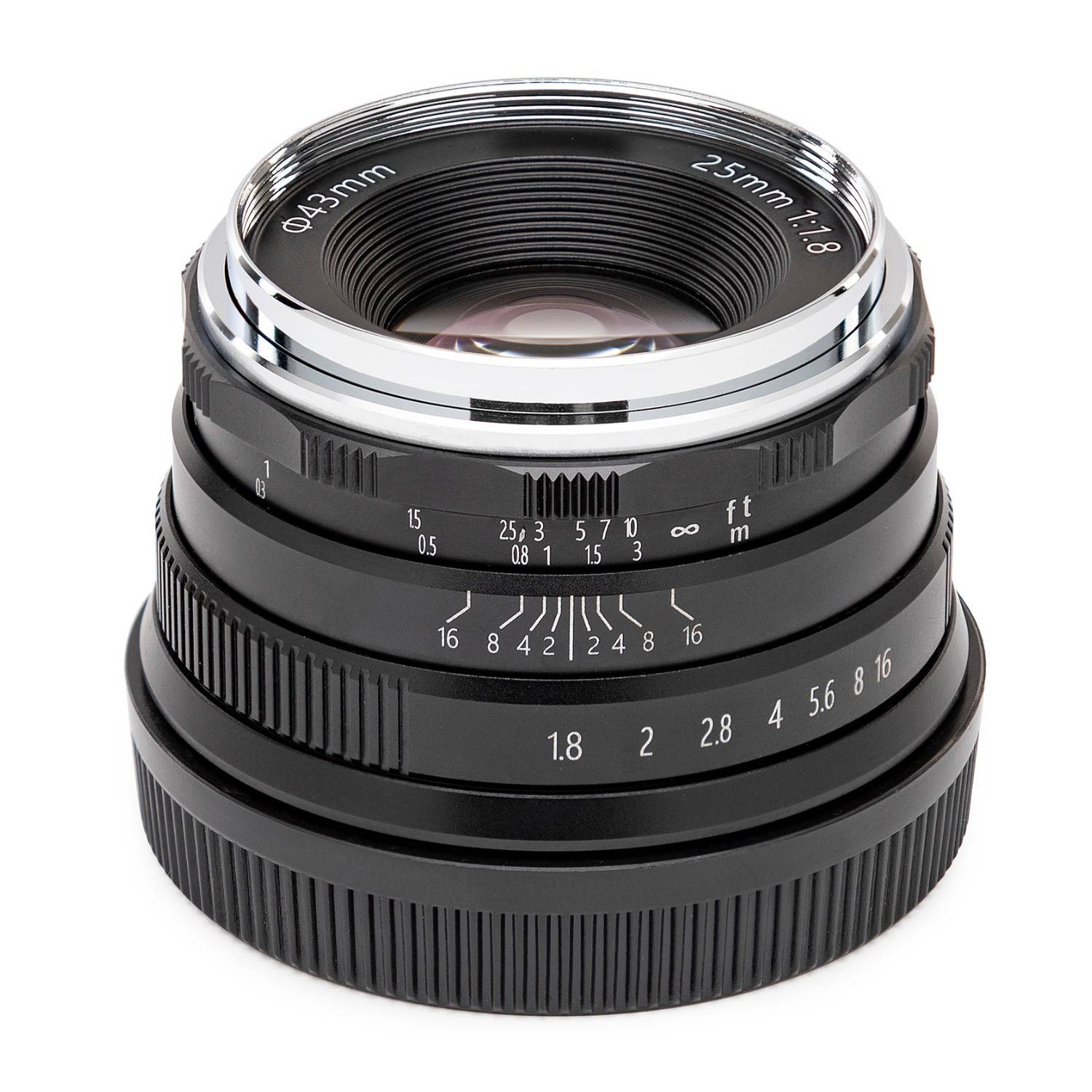 Koah Artisans Series 25mm f/1.8 Large Aperture Manual Focus Lens for Fujifilm FX (Black)