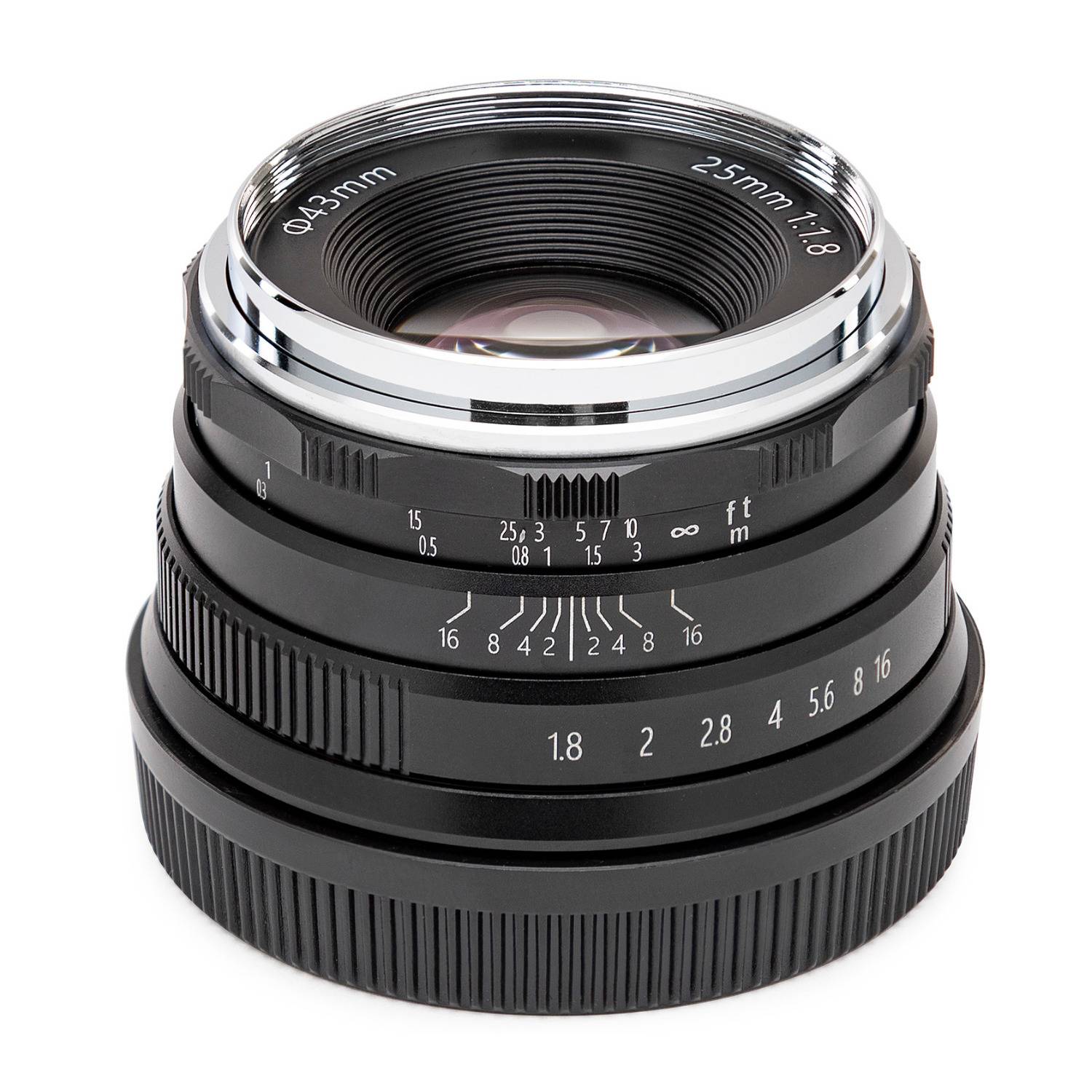 Koah Artisans Series 25mm f/1.8 Large Aperture Manual Focus Lens for Micro Four Thirds (Black)