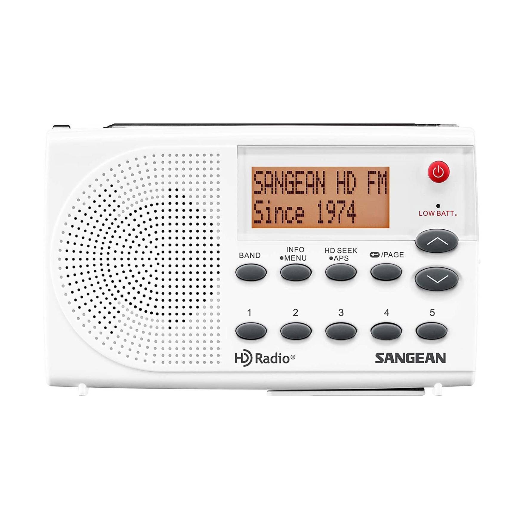 Sangean SG-108 HD RadioTM / FM-RBDS / AM Portable Radio (White and Gray)