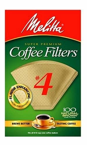Melitta Natural Brown Basket Coffee Filter No. #4 (100 Count)