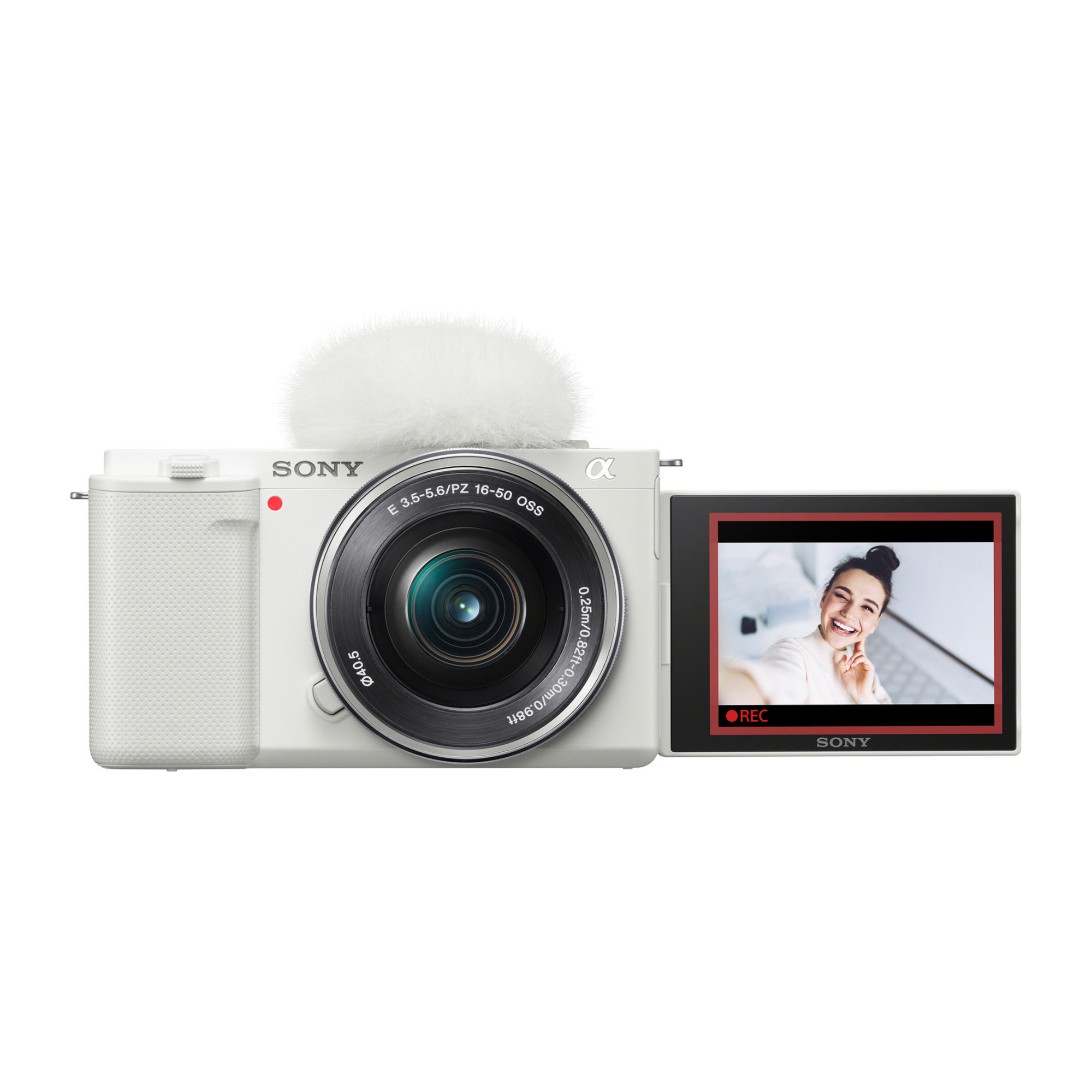 Sony Alpha ZV-E10 APS-C Interchangeable Camera Lens Mirrorless Vlog Camera with 16-50mm Camera Lens in White